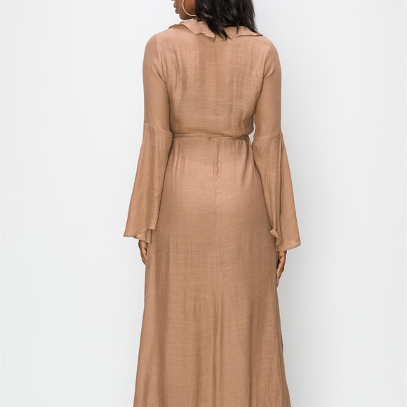 💕New! Ruffle Long Sleeve Kimono Dress - Picture 3 of 7